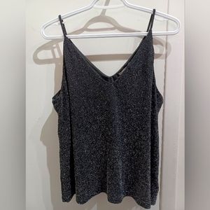 H&M shiny cami black and silver